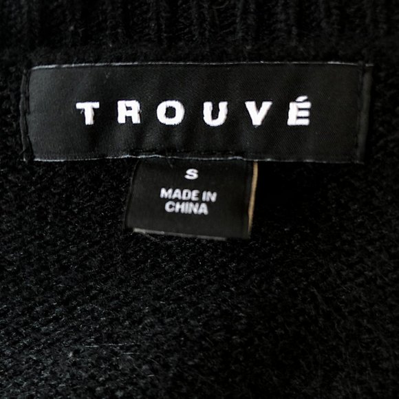 Grid square print black white knit crew sweater - Picture 3 of 4